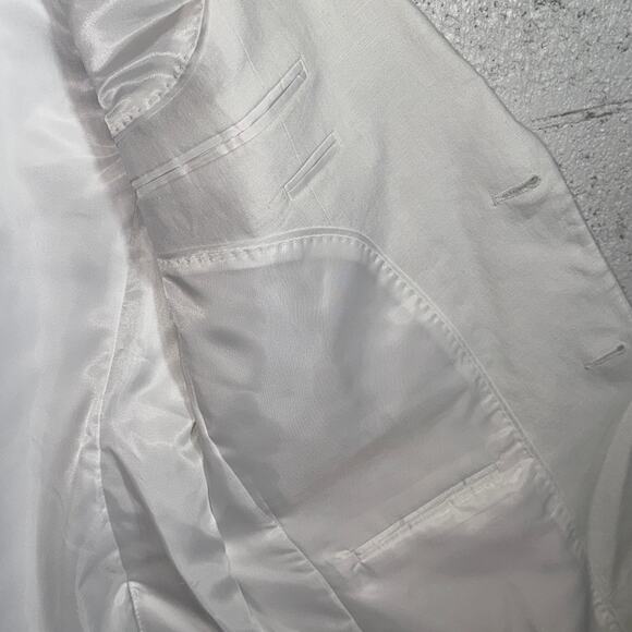 Bar III Men's Slim-Fit White 100% Linen Suit Jacket white 40L $360 - Picture 9 of 10